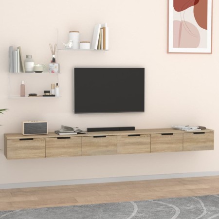 Wandregale 2 Stück Sperrholz Eiche Sonoma 102x30x20 cm von vidaXL, Regale und Regale - Ref: Foro24-3115902, Preis: 122,11 €, ...