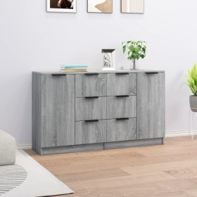 Aparadores 2 uds madera contrachapada gris Sonoma 60x30x70 cm de vidaXL, Aparadores - Ref: Foro24-3115794, Precio: 157,94 €, ...
