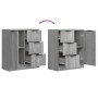 Aparadores 2 uds madera contrachapada gris Sonoma 60x30x70 cm de vidaXL, Aparadores - Ref: Foro24-3115794, Precio: 162,58 €, ...