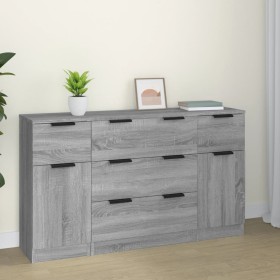 Sonoma gray plywood 3-piece sideboard set by vidaXL, Sideboards - Ref: Foro24-3115826, Price: 185,67 €, Discount: %