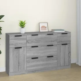 Sonoma gray plywood 3-piece sideboard set by vidaXL, Sideboards - Ref: Foro24-3115826, Price: 182,31 €, Discount: %