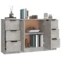 Sideboards 3 pieces cement gray plywood by vidaXL, Sideboards - Ref: Foro24-3115839, Price: 142,83 €, Discount: %