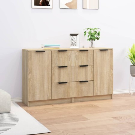 Sideboards 2 Stück Sonoma-Eichensperrholz 60x30x70 cm von vidaXL, Sideboards - Ref: Foro24-3115790, Preis: 166,47 €, Rabatt: %