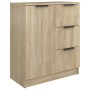 Aparadores 2 uds madera contrachapada roble Sonoma 60x30x70 cm de vidaXL, Aparadores - Ref: Foro24-3115790, Precio: 170,21 €,...