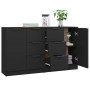 Aparadores 2 uds madera contrachapada negro 60x30x70 cm de vidaXL, Aparadores - Ref: Foro24-3115789, Precio: 184,02 €, Descue...