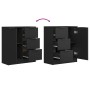 Aparadores 2 uds madera contrachapada negro 60x30x70 cm de vidaXL, Aparadores - Ref: Foro24-3115789, Precio: 184,02 €, Descue...