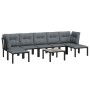 Juego de muebles de jardín 8 pzas ratán sintético negro y gris