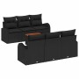 Conjunto de sofá de jardín 7 pcs Negro Poliratán
