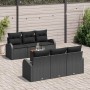 Conjunto de sofá de jardín 7 pcs Negro Poliratán