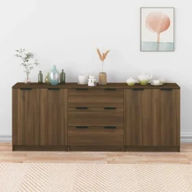 Eiche braun Sperrholz Anrichte 3 Stück von vidaXL, Sideboards - Ref: Foro24-3115787, Preis: 224,61 €, Rabatt: %