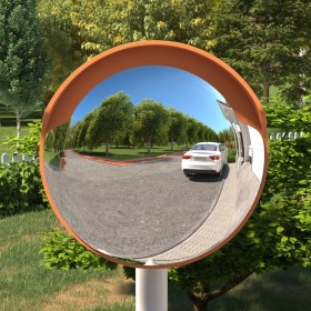 Espejo de tráfico convexo exterior policarbonato naranja Ø30cm