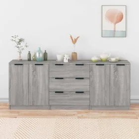 Sonoma Gray Plywood 3-Piece Sideboard by vidaXL, Sideboards - Ref: Foro24-3115786, Price: 220,16 €, Discount: %