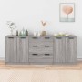 3-teiliges Sideboard aus grauem Sonoma-Sperrholz von vidaXL, Sideboards - Ref: Foro24-3115786, Preis: 227,10 €, Rabatt: %
