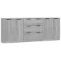 Sonoma Gray Plywood 3-Piece Sideboard by vidaXL, Sideboards - Ref: Foro24-3115786, Price: 220,16 €, Discount: %