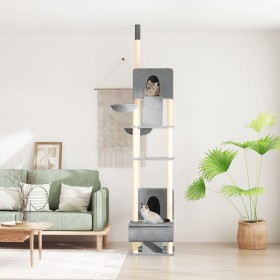 Árbol rascador para gatos suelo a techo gris claro 277-303 cm