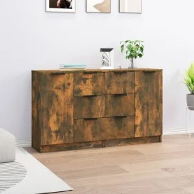 Sideboards 2 units smoked oak plywood 60x30x70 cm by vidaXL, Sideboards - Ref: Foro24-3115793, Price: 142,59 €, Discount: %
