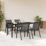 Sillas de jardín apilables 4 unidades textilene negro