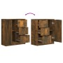 Sideboards 2 Einheiten, Sperrholz aus geräucherter Eiche, 60 x 30 x 70 cm von vidaXL, Sideboards - Ref: Foro24-3115793, Preis...