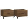 Coffee tables with metal legs 2 units brown oak 50x50x40 cm by vidaXL, Coffee table - Ref: Foro24-817542, Price: 64,99 €, Dis...