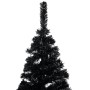 Árbol de Navidad preiluminado con luces y bolas negro 120 cm