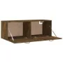 Hängeschrank aus geräuchertem Eichensperrholz 100x36,5x35 cm von vidaXL, Schließfächer und Lagerschränke - Ref: Foro24-817612...