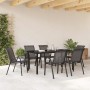 Sillas de jardín apilables 6 unidades textilene negro