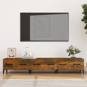 Mueble de TV madera contrachapada roble ahumado 150x34,5x30 cm