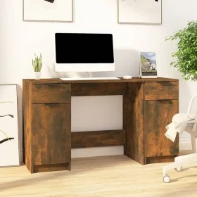Schreibtisch aus geräuchertem Eichensperrholz mit Beistellschrank von vidaXL, Schreibtische - Ref: Foro24-3115913, Preis: 136...