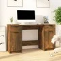 Schreibtisch aus geräuchertem Eichensperrholz mit Beistellschrank von vidaXL, Schreibtische - Ref: Foro24-3115913, Preis: 136...