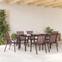 Sillas de jardín apilables 6 unidades textilene marrón