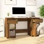 Schreibtisch aus geräuchertem Eichensperrholz mit Beistellschrank von vidaXL, Schreibtische - Ref: Foro24-3115913, Preis: 136...