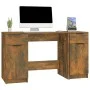 Schreibtisch aus geräuchertem Eichensperrholz mit Beistellschrank von vidaXL, Schreibtische - Ref: Foro24-3115913, Preis: 136...