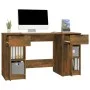 Schreibtisch aus geräuchertem Eichensperrholz mit Beistellschrank von vidaXL, Schreibtische - Ref: Foro24-3115913, Preis: 136...