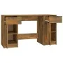 Schreibtisch aus geräuchertem Eichensperrholz mit Beistellschrank von vidaXL, Schreibtische - Ref: Foro24-3115913, Preis: 136...