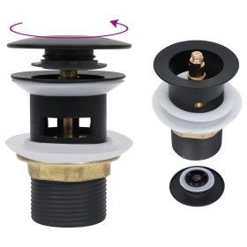 Push drain overflow function black 6.4x6.4x9.1 cm by vidaXL, Faucets - Ref: Foro24-149056, Price: 12,37 €, Discount: %