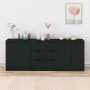 Aparador de 3 piezas madera contrachapada negro de vidaXL, Aparadores - Ref: Foro24-3115781, Precio: 209,29 €, Descuento: %