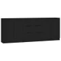 3-teiliges Sideboard aus schwarzem Sperrholz von vidaXL, Sideboards - Ref: Foro24-3115781, Preis: 190,13 €, Rabatt: %