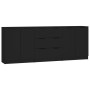 Aparador de 3 piezas madera contrachapada negro de vidaXL, Aparadores - Ref: Foro24-3115781, Precio: 209,29 €, Descuento: %
