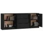 3-teiliges Sideboard aus schwarzem Sperrholz von vidaXL, Sideboards - Ref: Foro24-3115781, Preis: 190,13 €, Rabatt: %