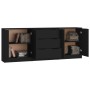 Aparador de 3 piezas madera contrachapada negro de vidaXL, Aparadores - Ref: Foro24-3115781, Precio: 209,29 €, Descuento: %