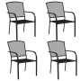 Juego de comedor de jardín 5 piezas acero gris antracita