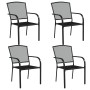 Juego de comedor de jardín 5 piezas acero gris antracita