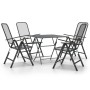 Set de comedor de jardín 3 pzas malla metal expandido antracita