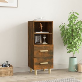 Aparador madera contrachapada roble ahumado 34,5x34x90 cm de vidaXL, Aparadores - Ref: Foro24-817414, Precio: 47,34 €, Descue...