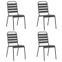 Juego de comedor de jardín 5 piezas acero gris antracita