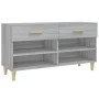 Shoe cabinet made of gray Sonoma plywood wood 102x35x55 cm by vidaXL, Shoe racks and shoe organizers - Ref: Foro24-817568, Pr...