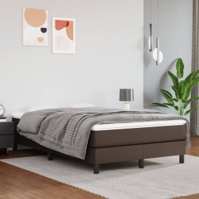 Colchón muelles ensacados cuero sintético marrón 120x200x20 cm de vidaXL, Colchones - Ref: Foro24-347765, Precio: 182,30 €, D...