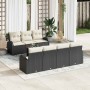 Conjunto de sofá de jardín 8 pcs Negro Poliratán
