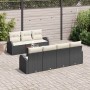 Conjunto de sofá de jardín 8 pcs Negro Poliratán