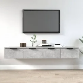 Wall cabinets 2 units plywood gray concrete 68x30x20 cm by vidaXL, Shelves and shelves - Ref: Foro24-3115895, Price: 70,17 €,...
